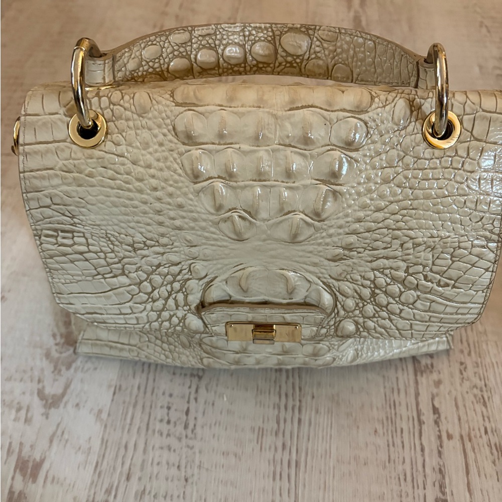 Great used condition cream embossed crocodile Brahmin tote. Markdown today price